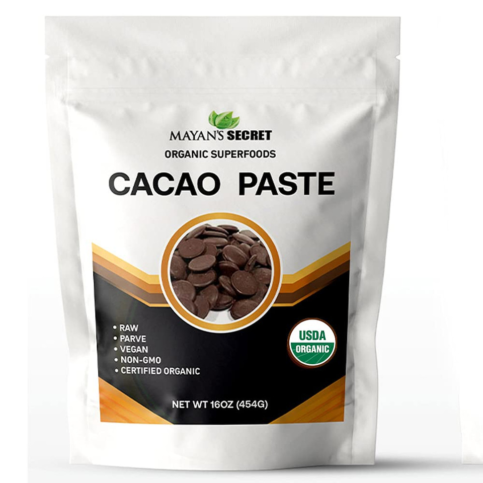 Cacao Paste Organic Raw Wafers Bulk 1 Pound Cacao Paste Unsweetened, Vegan