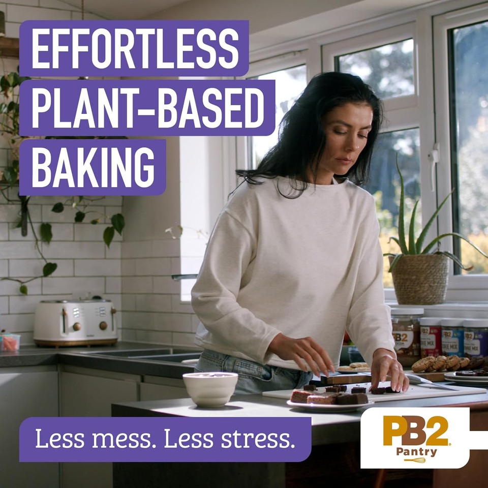 Pb2 Pantry Chocolate Chip Brownie Mix - 16 Oz Jar | Certified Vegan, Gluten Free, Non-Gmo, 4G Plant Protein Per Brownie