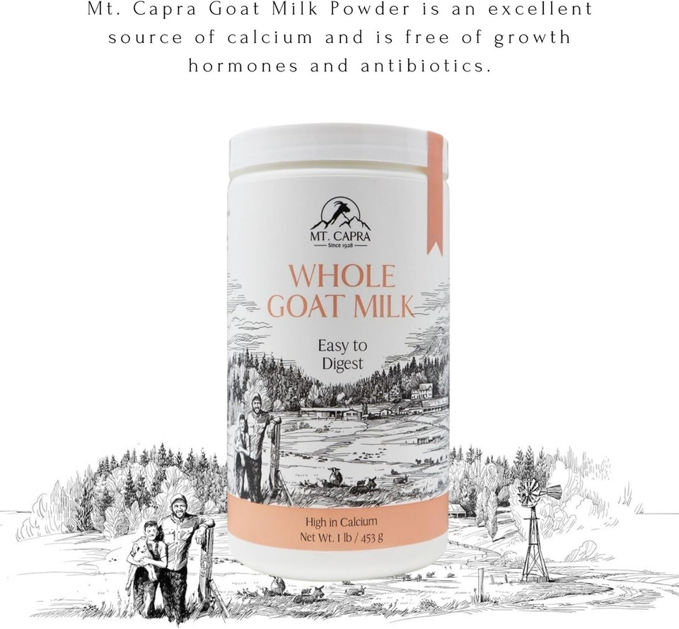 Whole Goat Milk | From Non-Gmo, Grass-Fed Goats, Creamy, Great Tasting, Easy To Digest, A2 Milk | 16 Servings - 1 Pound Whole Goat Milk | From Non-Gmo, Grass-Fed Goats, Creamy, Great Tasting, Easy To Digest, A2 Milk | 16 Servings - 1 Pound