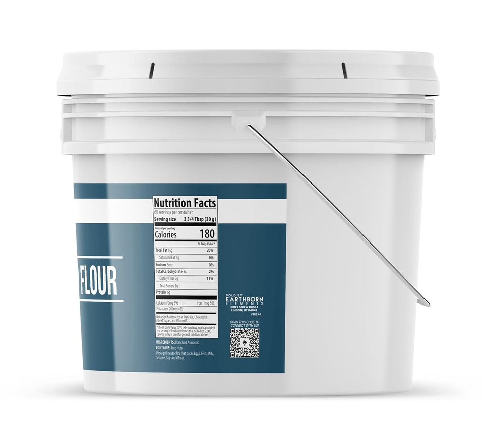 Earthborn Elements Almond Flour 3.5 Gallon Bucket, Extra Fine Powder, Grown In California