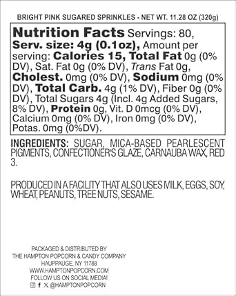 Sanding Sugar White Sprinkles 16 Oz, Sugar Sprinkles, Sanding Sugar For Cookie Decorating, Sanding Sugar For Baking, The Hampton Candy Company