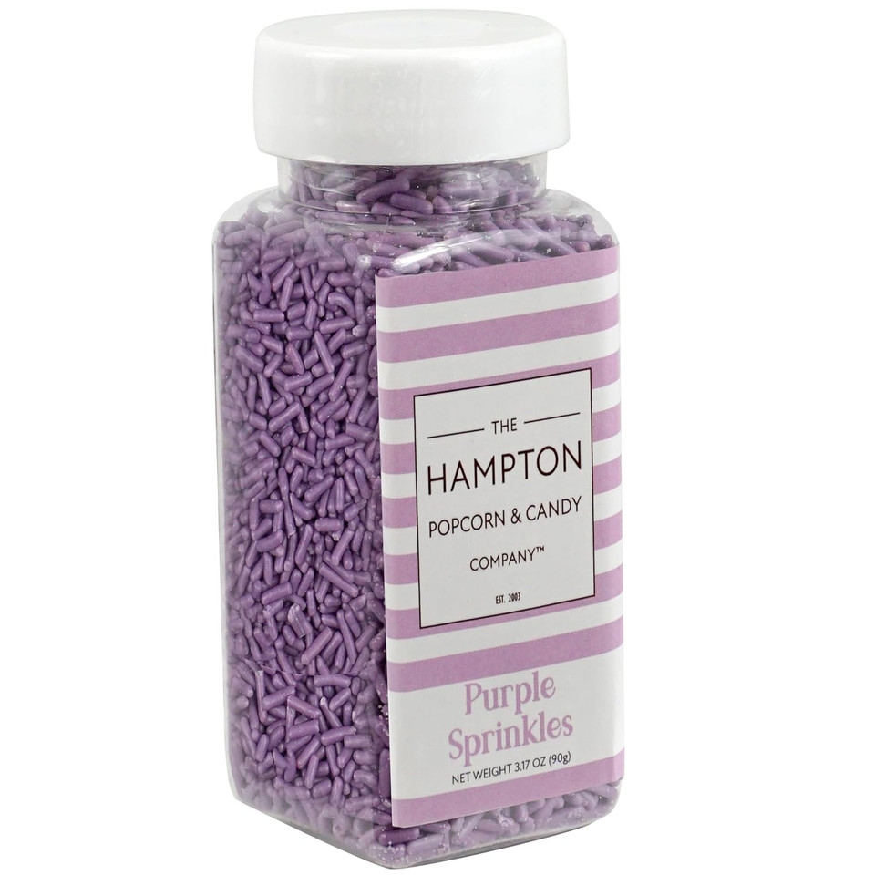 Bright Purple Sprinkles Jimmies 2 Oz, Sprinkles For Cake Decorating, Baking, Ice Cream & More, The Hampton Candy Company