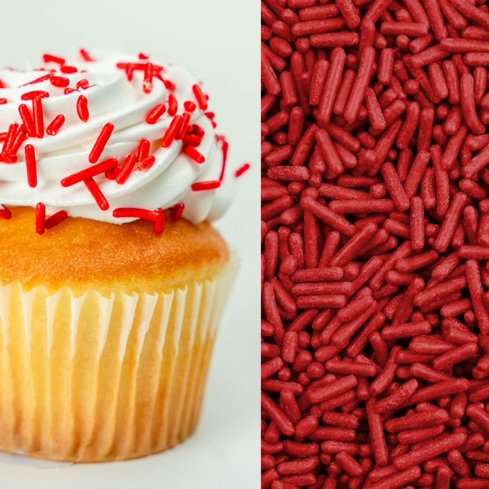 Krazy Sprinkles Red Jimmies - (1/2 Cup 1X Jar) | Sprinkles For Baking, Ice Cream & Decorating By Bakell