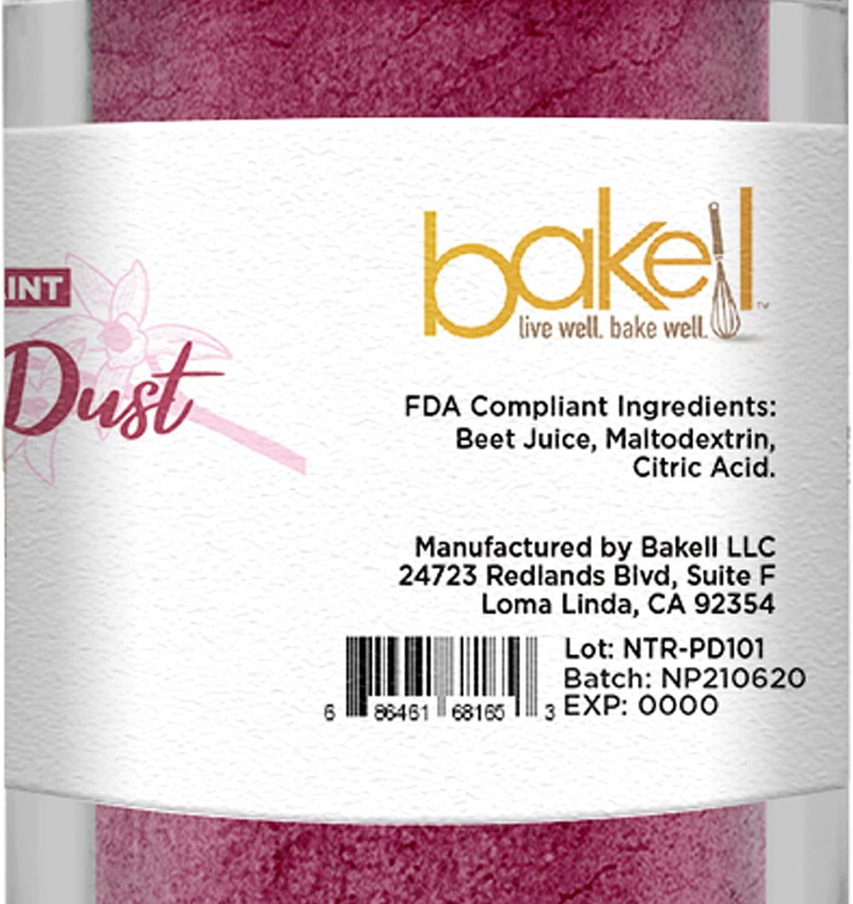 BakellS Red Petal Dust & Paint - (25 Gram 1X Jar) | Edible Glitter For Baking, Decorating, And Beverages