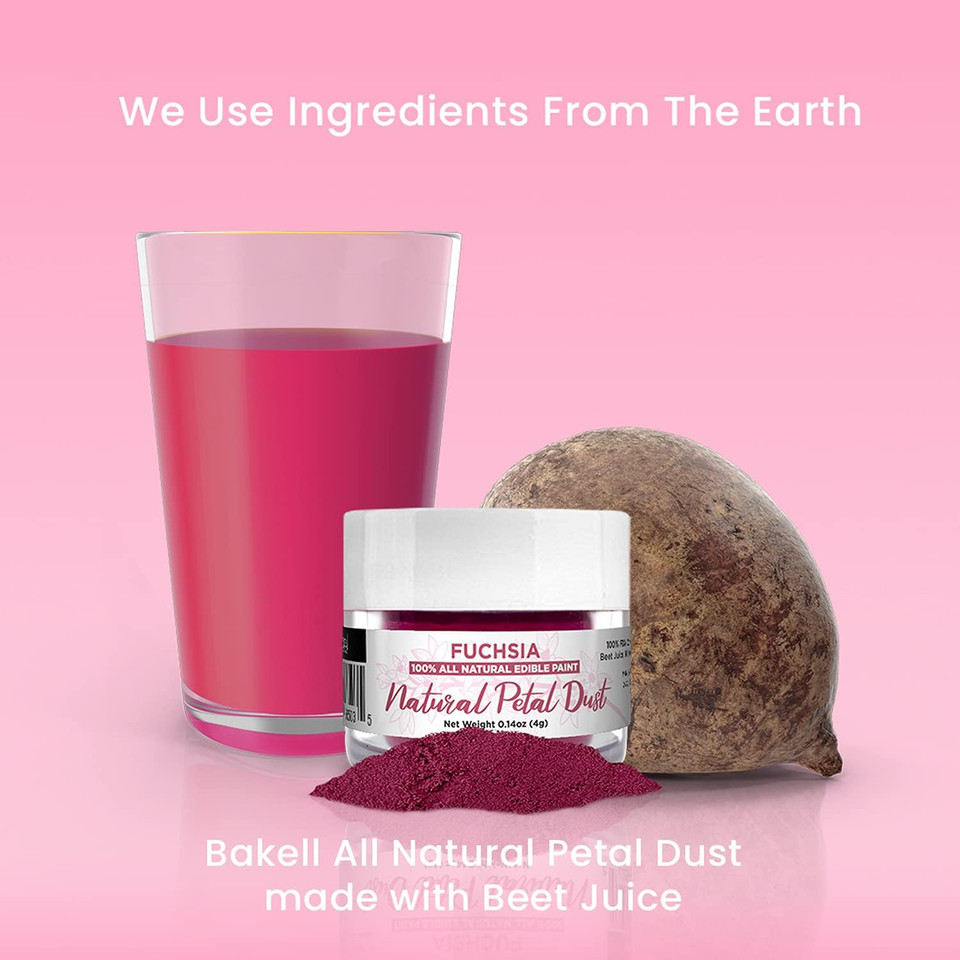 BakellS Red Petal Dust & Paint - (25 Gram 1X Jar) | Edible Glitter For Baking, Decorating, And Beverages