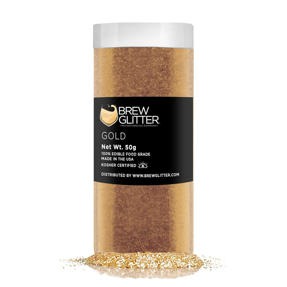 Bronze Brew Glitter Edible Glitter For Drinks, Cocktails, Beer, Garnish Glitter & Beverages | Kosher & Halal Certified | 100% Edible & Food Grade | Vegan, Gluten, Nut Free (25G, Bronze)