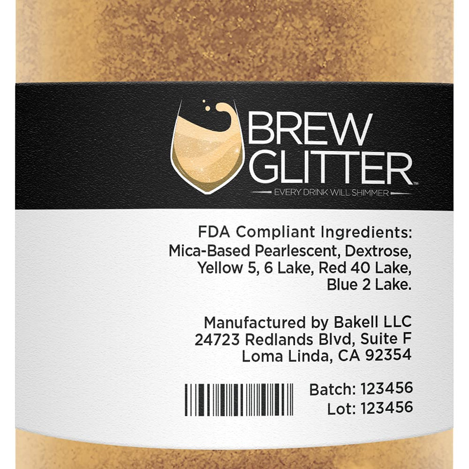 Bronze Brew Glitter Edible Glitter For Drinks, Cocktails, Beer, Garnish Glitter & Beverages | Kosher & Halal Certified | 100% Edible & Food Grade | Vegan, Gluten, Nut Free (25G, Bronze)
