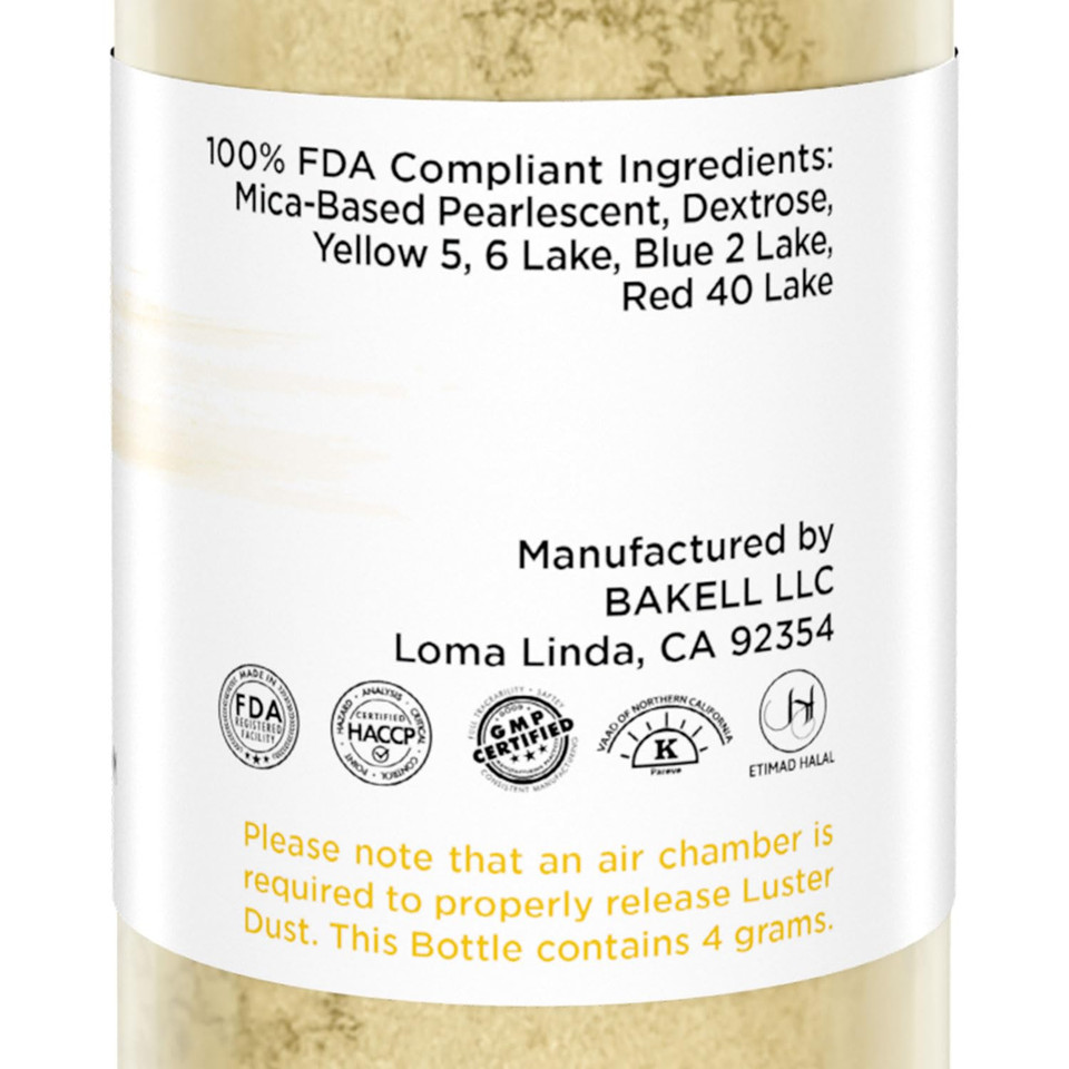 Luster Dust - Metallic Maroon (4G 1X Pump) | Edible Vegan Dust & Paint For Cake Decorating, Ice Cream, Desserts, Cocktails And Beverages By Bakell