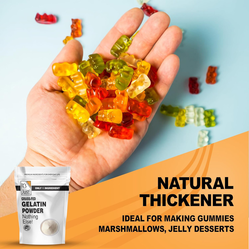 It'S Just - Beef Gelatin Powder (32Oz) Unflavored, Grass-Fed, Non-Gmo, Perfect For Gummies, Keto Friendy Baking, Type I & Iii Collagen, Pure Protein, 2Lbs