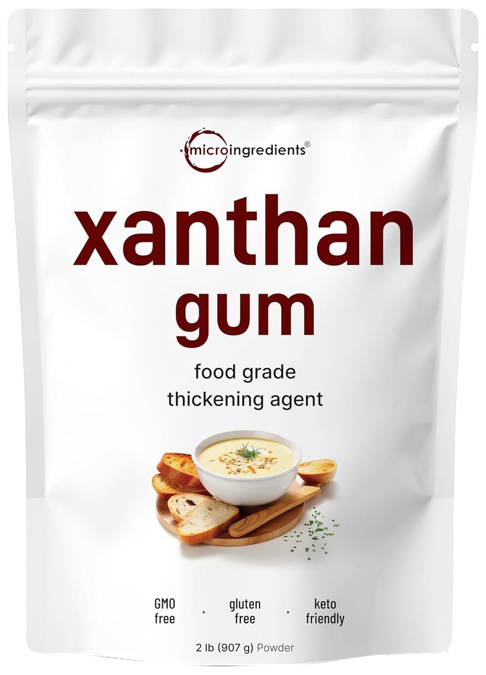 Xanthan Gum Powder, 2Lb (32Oz) | Premium Quality For Keto & Gluten-Free Baking | Unflavored Thickening Agent For Cooking & Baking | Non-Gmo, Vegan Friendly