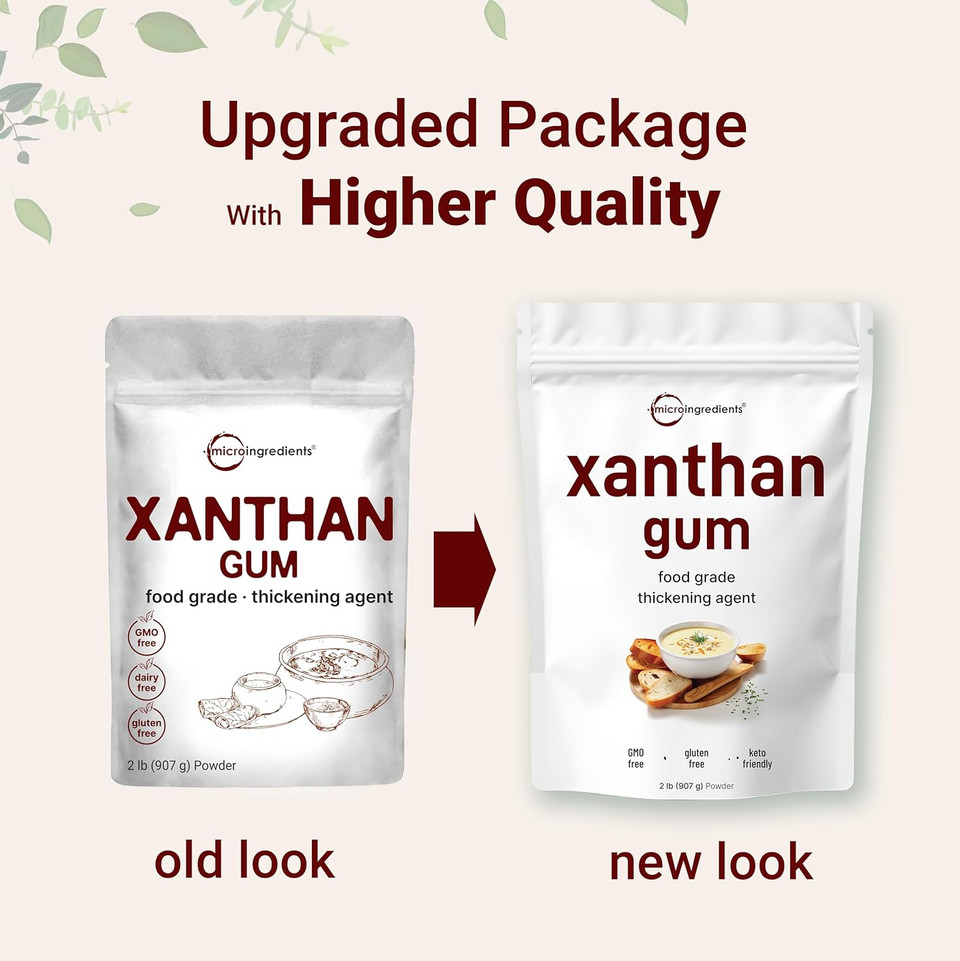 Xanthan Gum Powder, 2Lb (32Oz) | Premium Quality For Keto & Gluten-Free Baking | Unflavored Thickening Agent For Cooking & Baking | Non-Gmo, Vegan Friendly