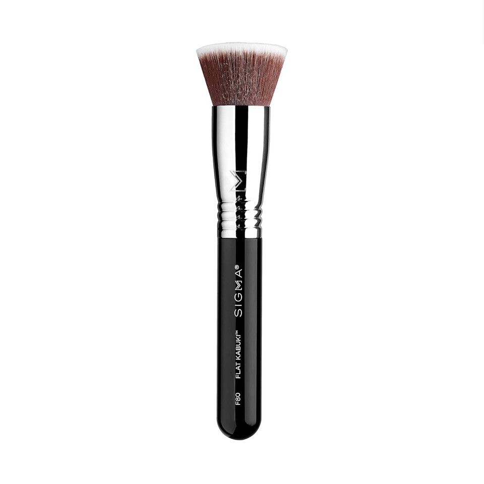 Sigma Beauty F80 Flat Kabuki Brush  Flat Top Kabuki Foundation Brush And Professional Grade Makeup Brush With Ultra-Soft Fibers For Blending Liquid & Cream Makeup Products (Black, 1Pc)