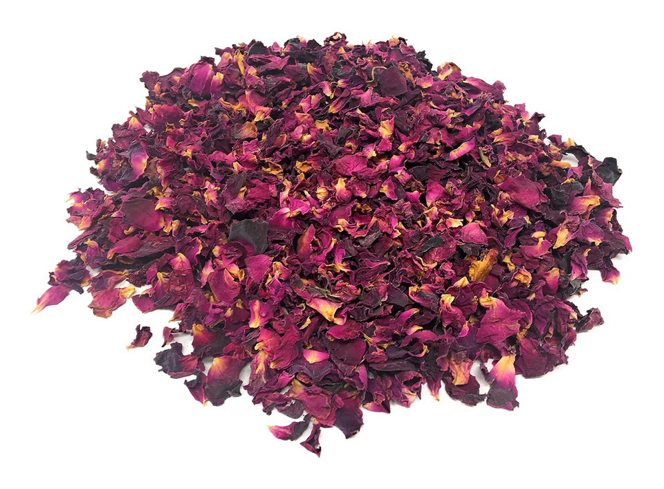 Red Rose Petals - Pure, All Natural & Edible Rose Petals - Dried Flower Petals For Herbal Tea, Decoration, Rose Sprinkles, Topping On Cupcakes, Desserts - Net Weight: 0.35Oz/10G
