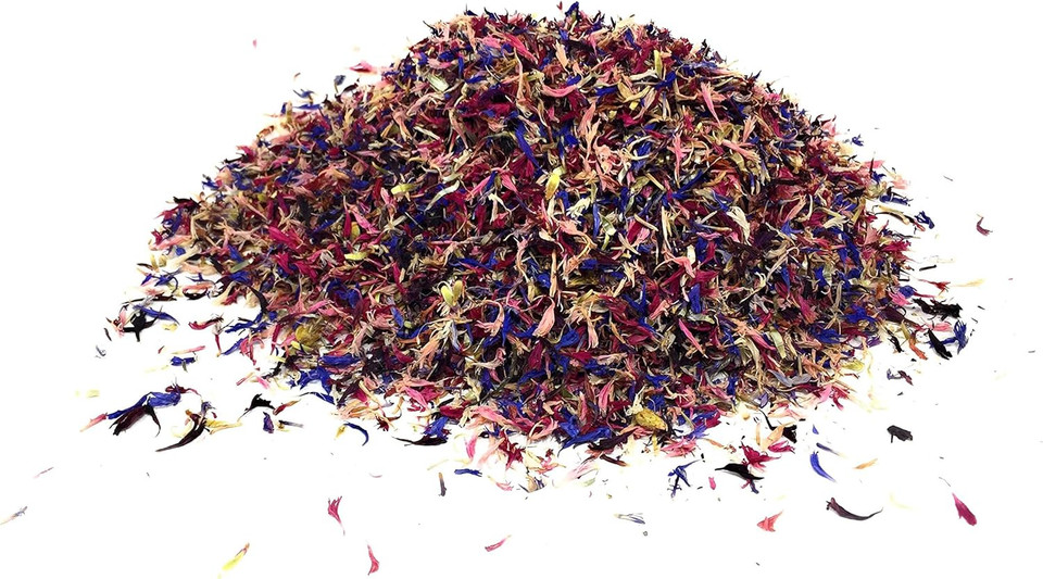 Edible Flower Sprinkles - Mesmerizing Cornflower Fireworks Petals - 100% Natural Centaurea Cyanus, Grown In Germany - Dried Colorful Cornflowers For Herbal Tea, Topping On Cupcakes, Desserts