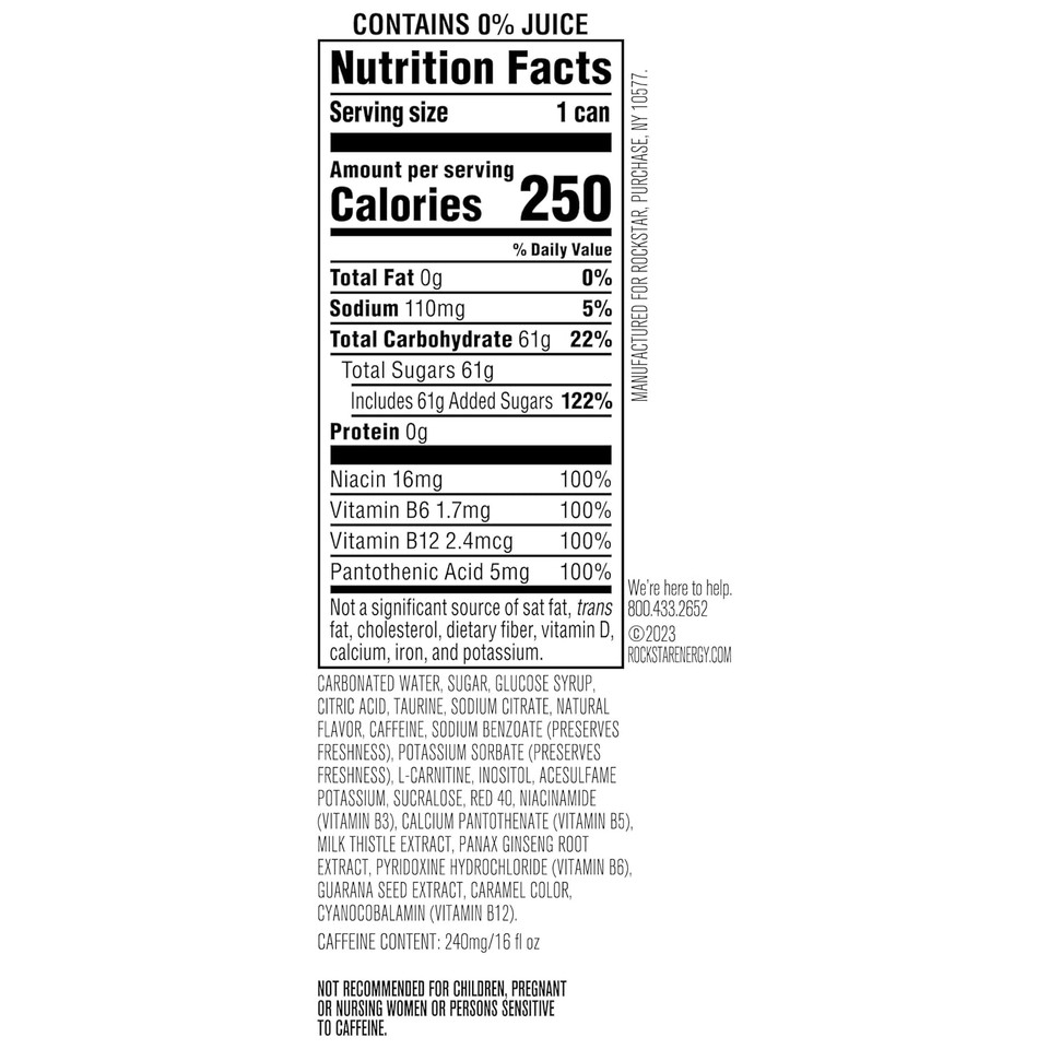 Rockstar Fruit Punch, 16 Fl Oz Can