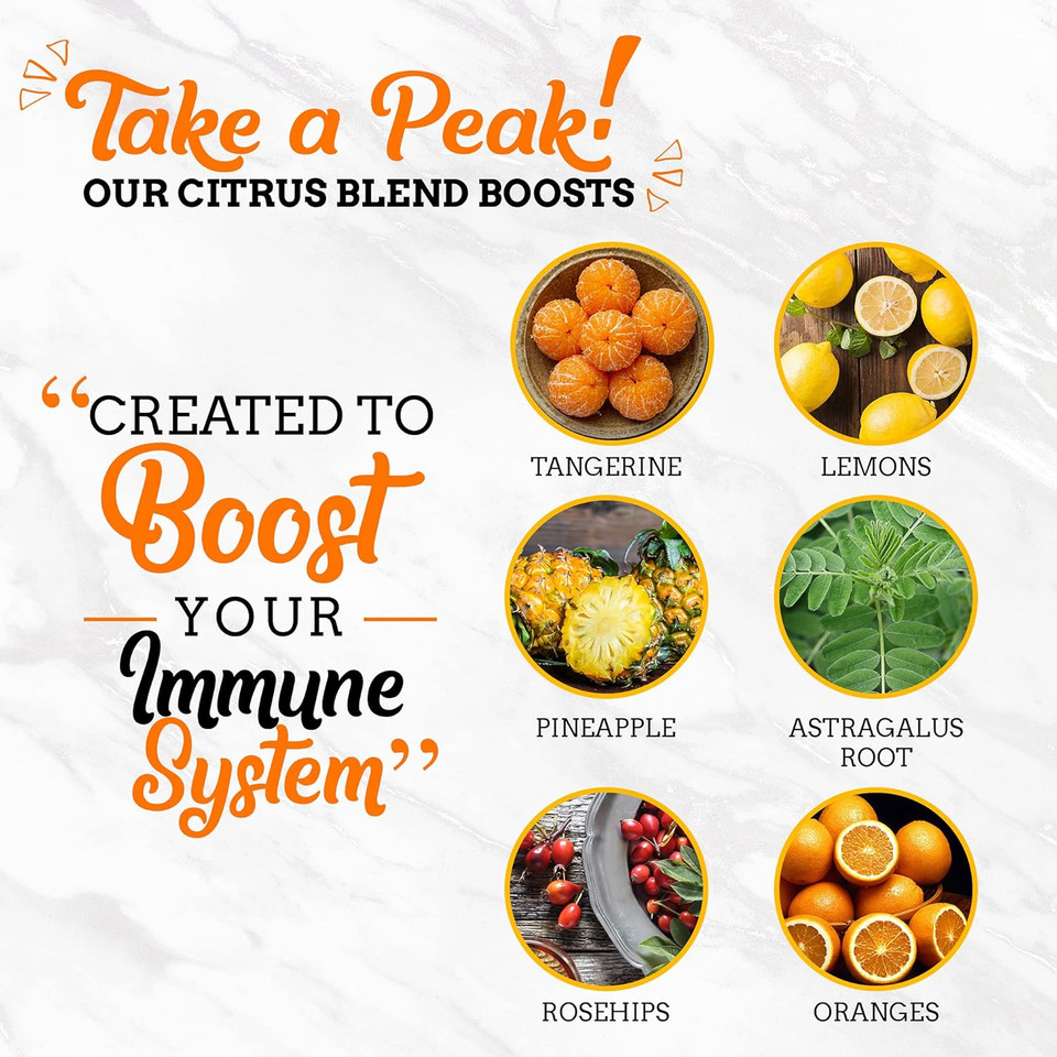 Fire Brew Immune - Citrus Apple Cider Vinegar Wellness Tonic | 16 Concentrated Shots Of Healthiest Organic Ingredients To Strengthen Immune System, And Improve Digestion  8Oz