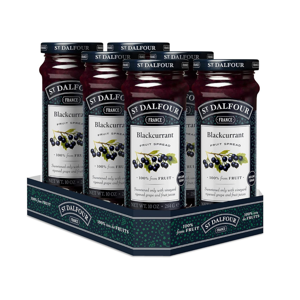 St. Dalfour Blackcurrant Fruit Spread - 10Oz - 100% From Fruit, No Artificial Ingredients, Non-Gmo, No Cane Sugars, All Natural, Made In France