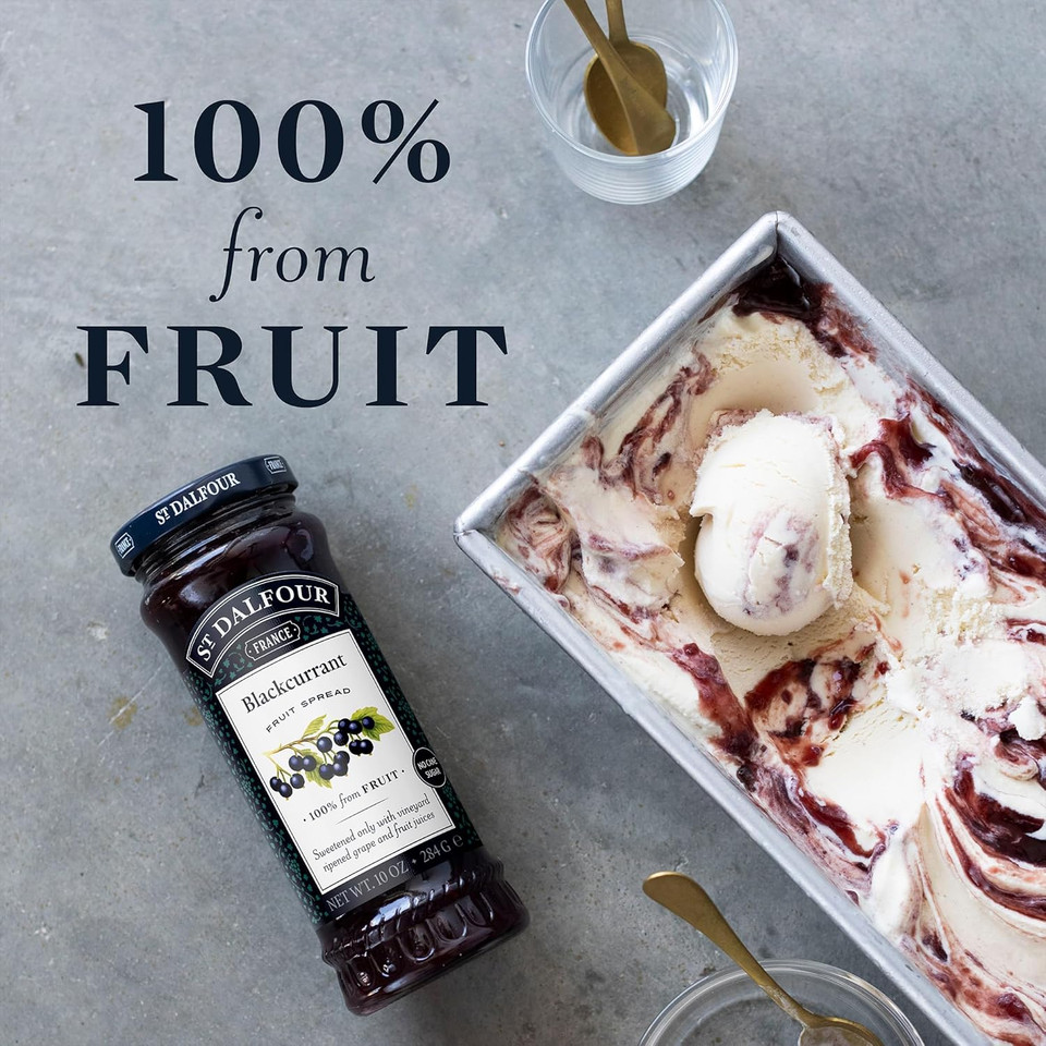 St. Dalfour Four Fruits Fruit Spread - 10Oz - 100% From Fruit, No Artificial Ingredients, Non-Gmo, No Cane Sugars, All Natural, Made In France