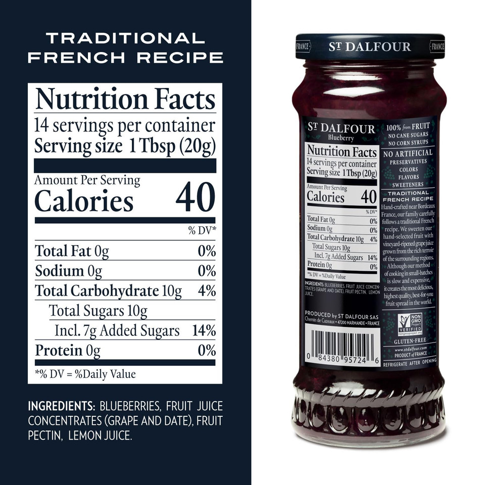 St. Dalfour French Grape Fruit Spread - 10Oz - 100% From Fruit, No Artificial Ingredients, Non-Gmo, No Cane Sugars, All Natural, Made In France