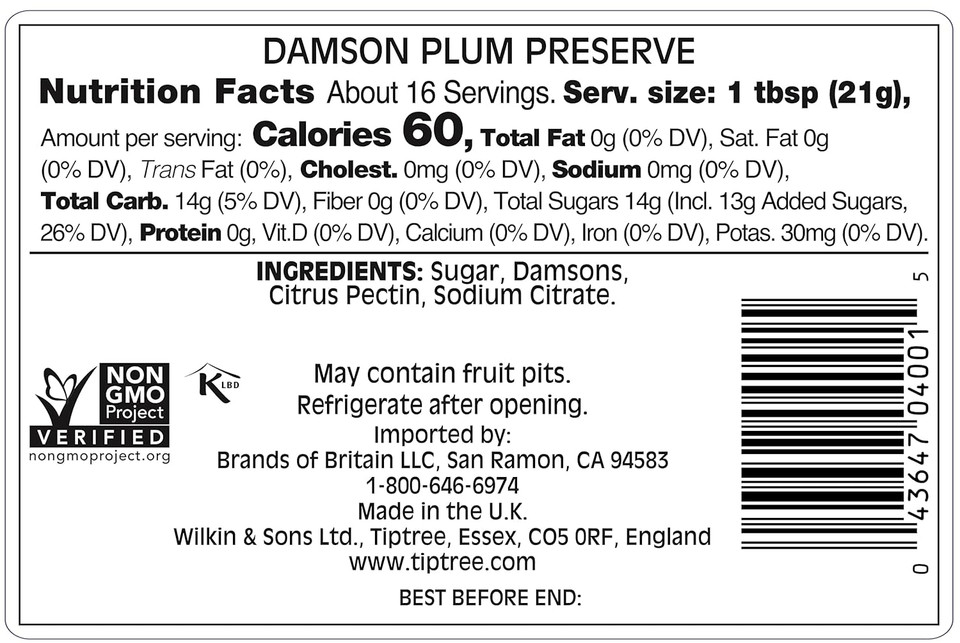 Tiptree Damson Preserve, 12 Ounce Jar