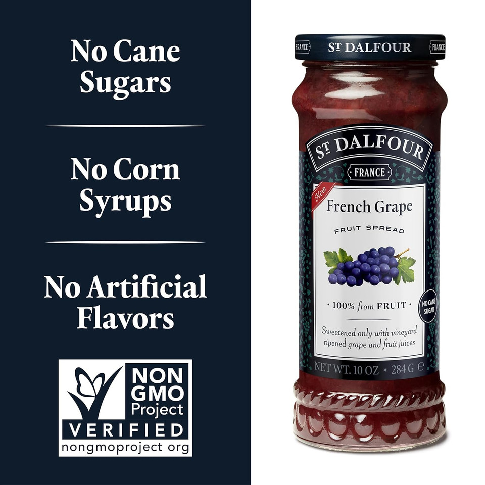 St. Dalfour Heritage Peach Fruit Spread - 10Oz - 100% From Fruit, No Artificial Ingredients, Non-Gmo, No Cane Sugars, All Natural, Made In France