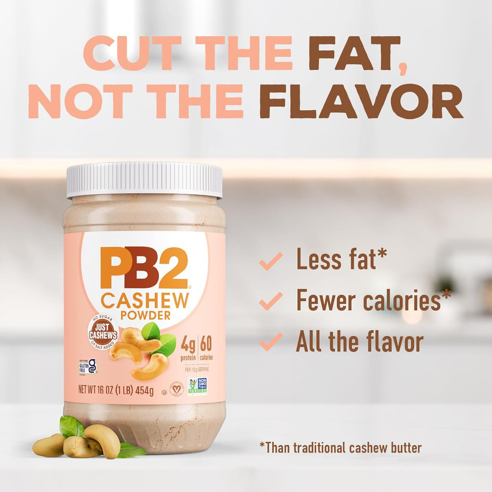 Pb2 Powdered Cashew Butter - Cashew Powder With No Added Sugar Or Salt [6.5Oz Jar]