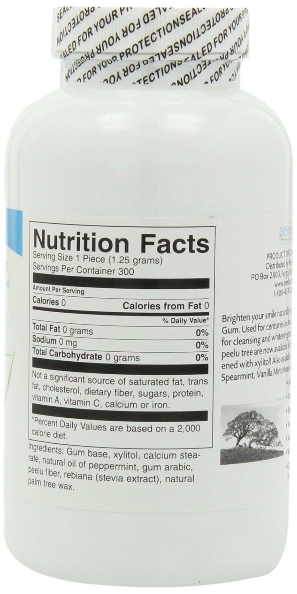 The Peelu Co. Chewing Gum, Peppermint, 300-Count
