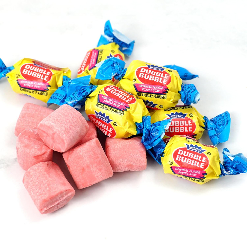 Double Bubble Original Flavored Chewing Gum - 1 Pound Bulk Bag (Approx. 70 Pieces) - Individually Wrapped Gum (Original - Pink Gum)