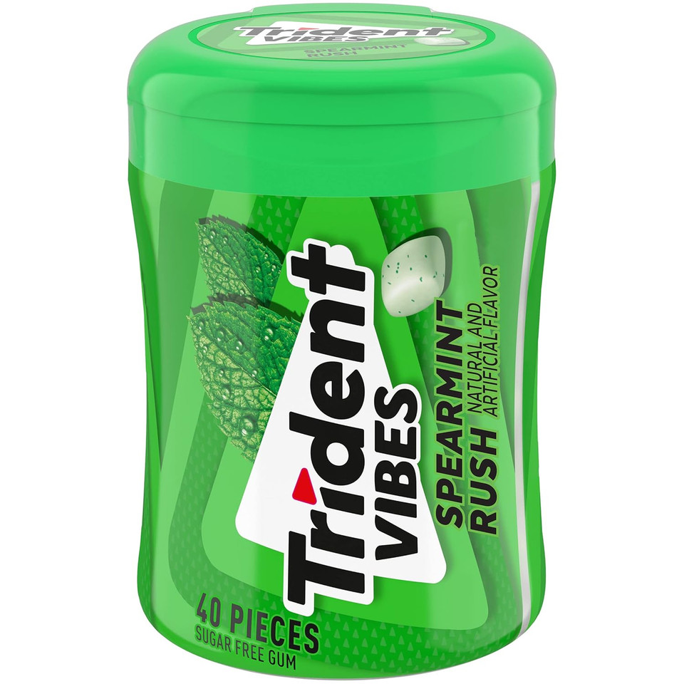 Trident Vibes Spearmint Rush Sugar Free Gum, 40 Pieces