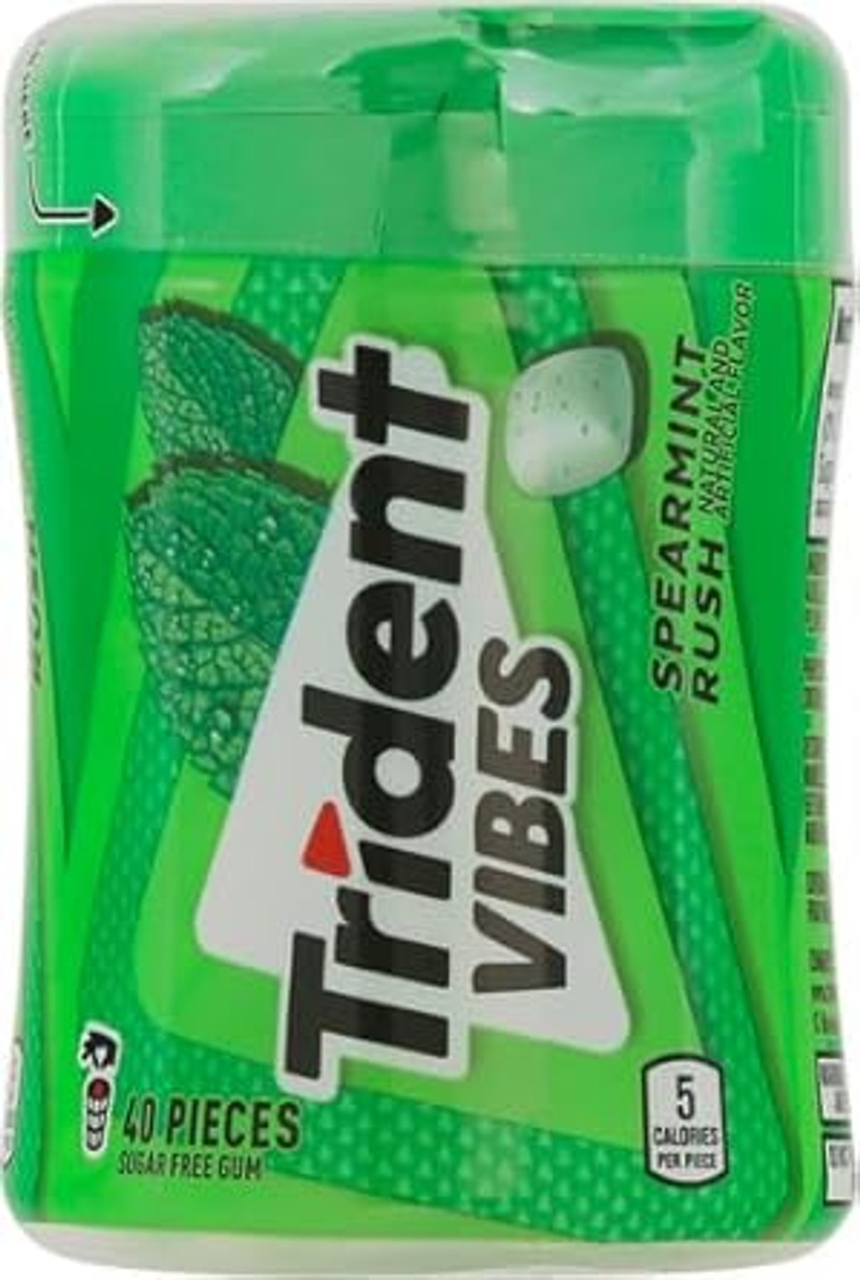 Trident Vibes Spearmint Rush Sugar Free Gum, 40 Pieces
