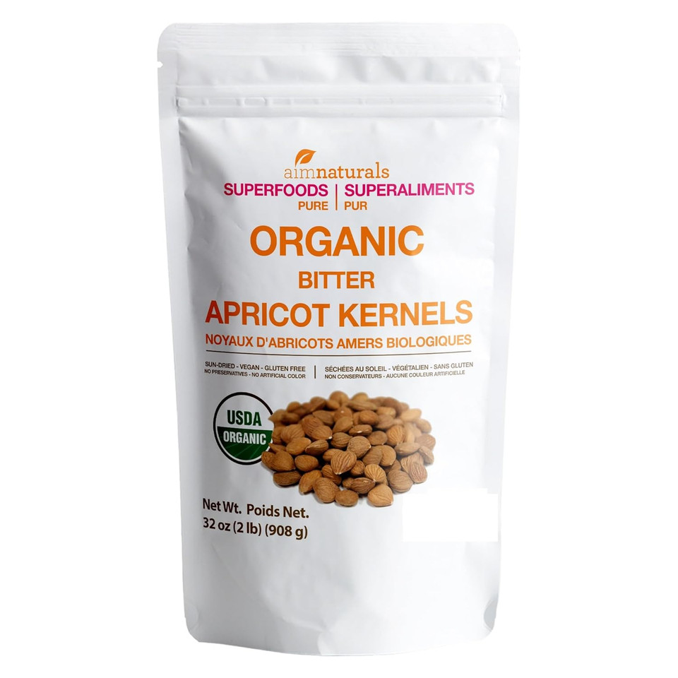 Bitter Apricot Kernels Organic Raw (2 Lb) - Usda Organic Certified  Product Of Turkey