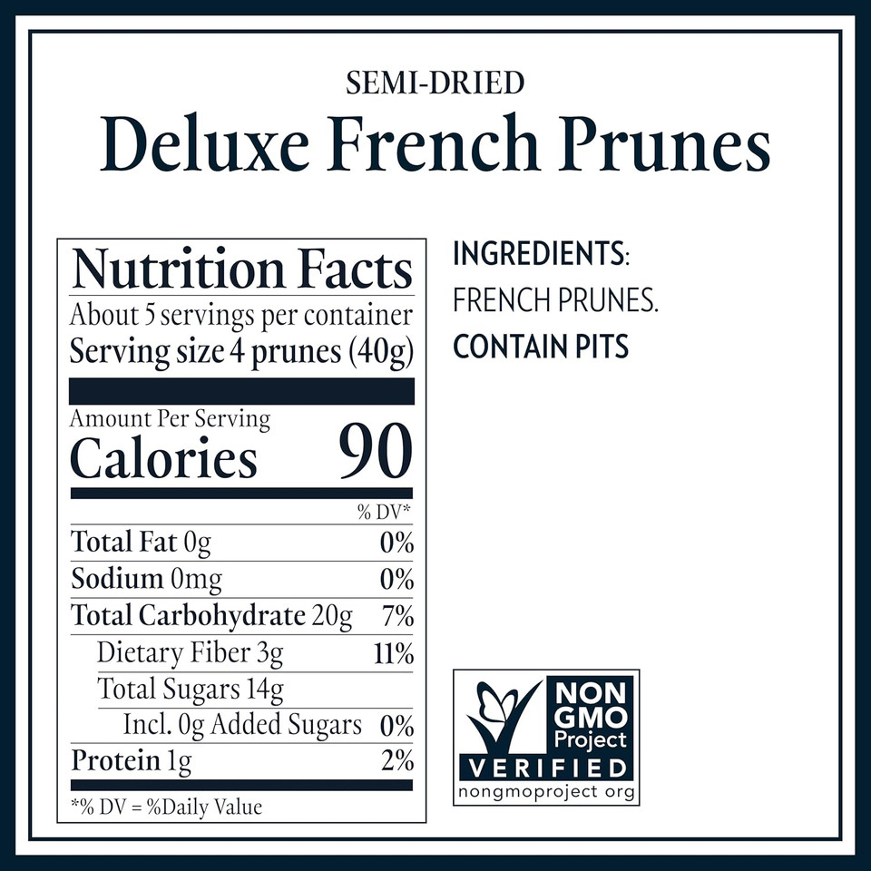 St. Dalfour Deluxe French Prunes - 7Oz - All Natural, No Preservatives Or Artificial Ingredients - Made In France - 100% From Fruit