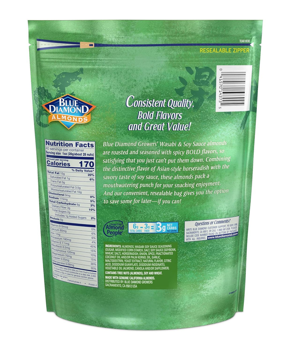 Blue Diamond Almonds, Smokehouse, 45 Oz