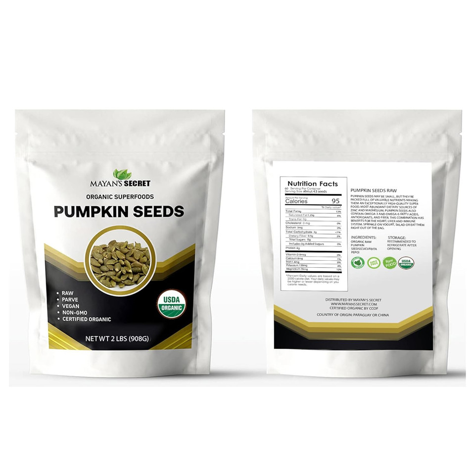 Mayan'S Secret - Raw Pumpkin Seeds Organic, 2 Lbs - Premium Quality | Fresh | Unsalted