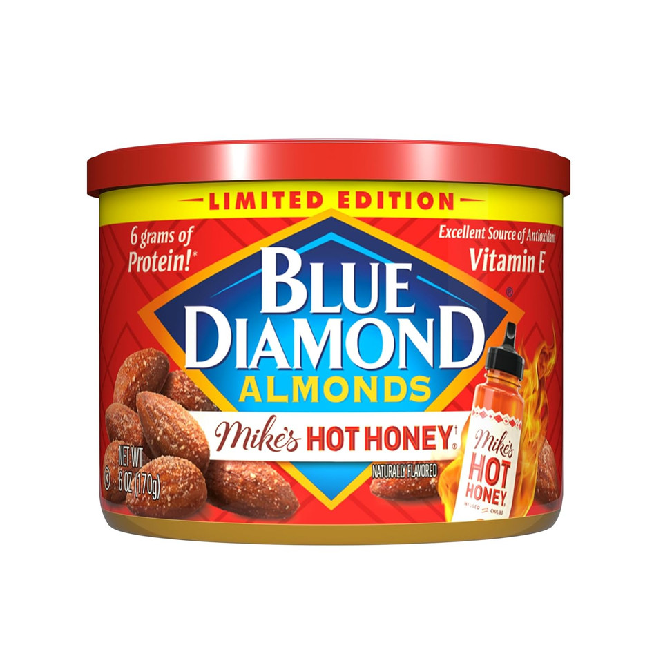 Blue Diamond Almonds, Classic Blueberry Flavored Sweet Snack Nuts Perfect Size For On-The-Go, Lunch, Adults And Kids, 6Oz Can