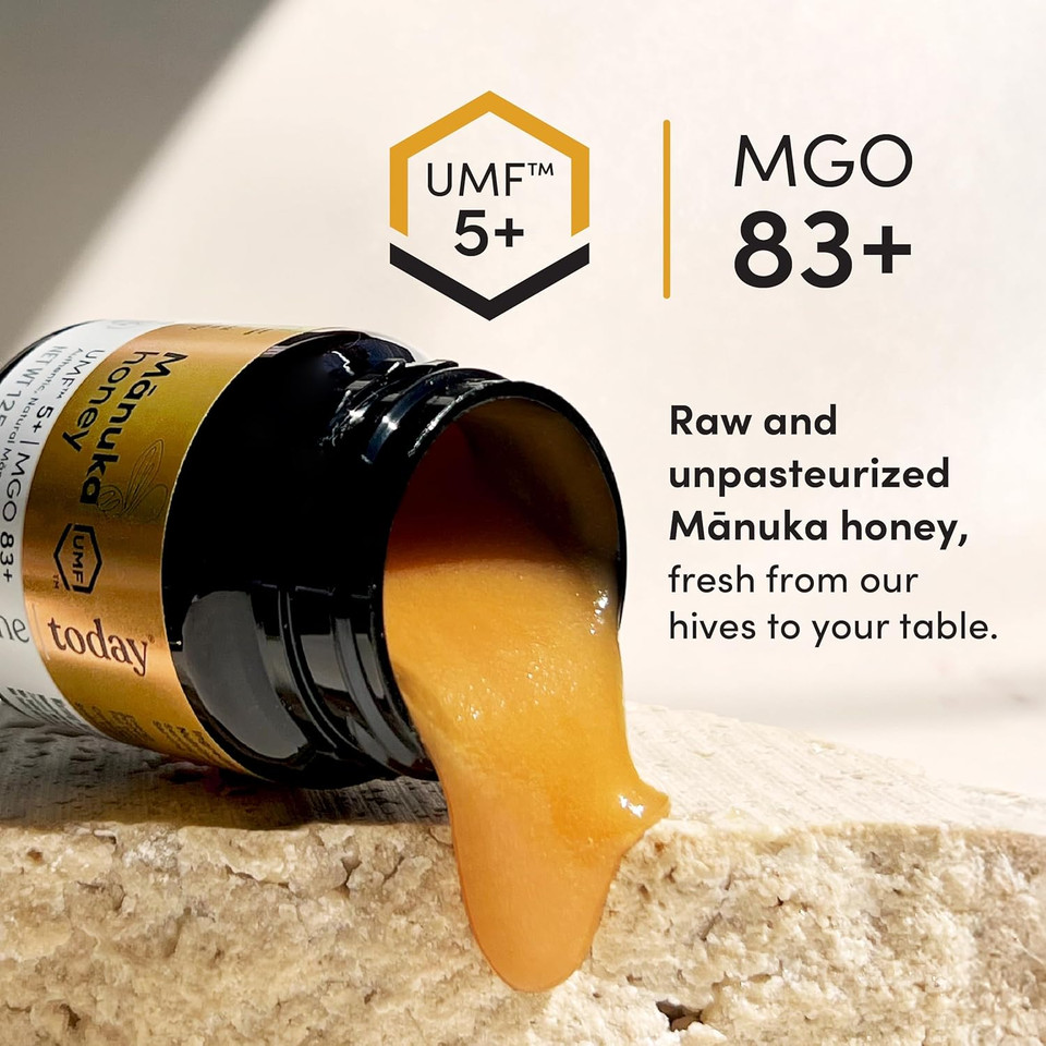 Me Today Manuka Honey Umf 5+/Mgo 83+, Raw & Unpasteurized From New Zealand, Certified Authentic Honey For Daily Wellness, 4.4Oz