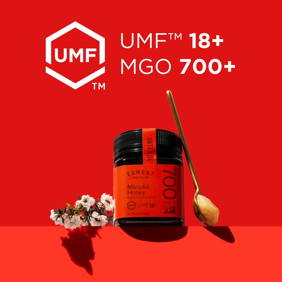 Egmont Honey Raw Manuka Honey Mgo 700+ Umf 18+ 8.8Oz(250G) Non-Gmo, Kosher, Recycled Plastic Jar, Traceable 100% Pure Authentic New Zealand Honey, Umf & Mgo Certified
