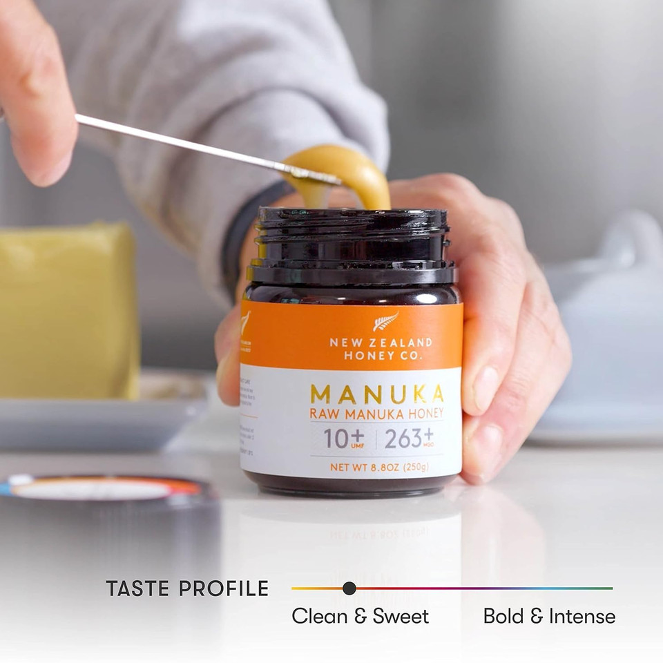 New Zealand Honey Co. Raw Manuka Honey Umf 10+ | Mgo 263+, 8.8Oz / 250G | Organic Medical Grade Manuka Honey For Daily Wellness, Skin Care & Dogs