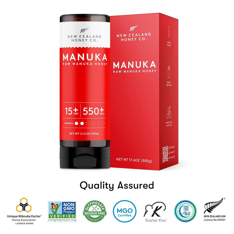 New Zealand Honey Co. Manuka Honey Umf 15+ Squeezy | 500G | 17.6Oz