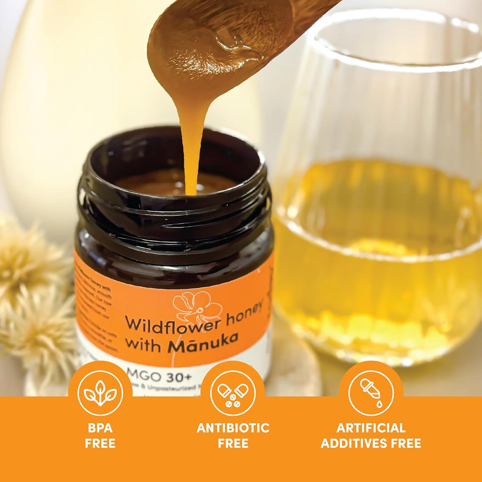 Me Today - Wildflower Honey With Manuka Mgo 30+ From New Zealand (8.8 Oz) Authentic, Raw & Unpasteurized