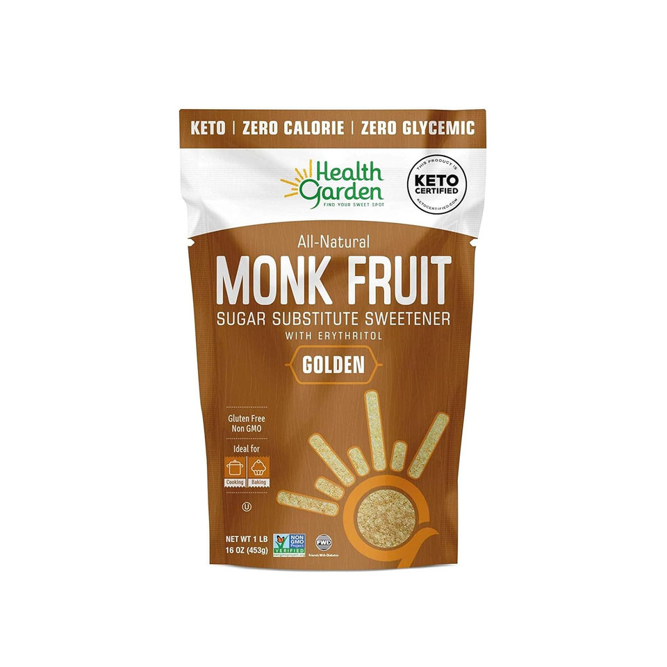 Health Garden Monk Fruit Sweetener, Golden - Non Gmo - Gluten Free - Sugar Substitute - Kosher - Keto Friendly (3 Lbs X 2)
