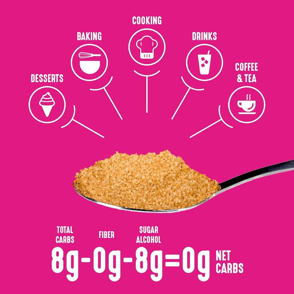 Lakanto Brown Monk Fruit Sweetener With Erythritol, Brown Sugar Substitute Sweetener For Baking, Coffee, Oatmeal & More, Keto, Friendly, Low Calorie, Low Carb, Vegan, Gluten Free, Non Gmo, 1 Lb