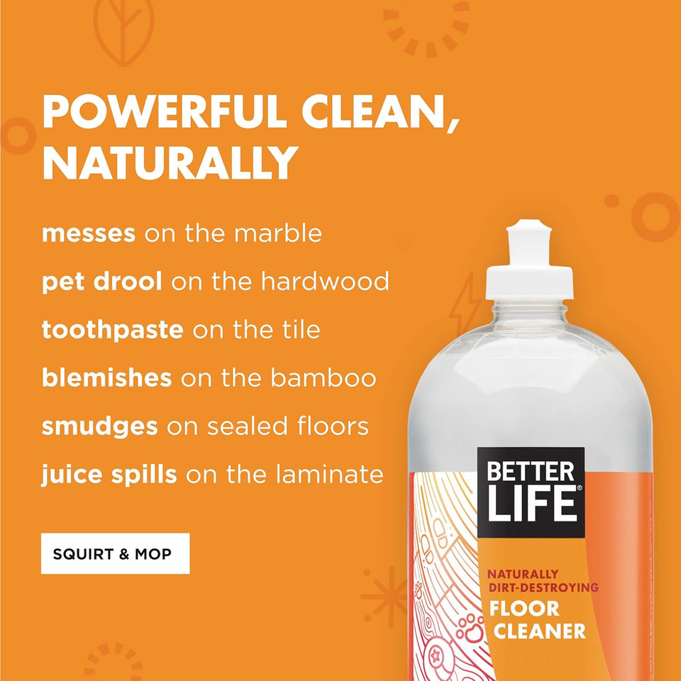 Better Life Floor Cleaner - Liquid Multipurpose Cleaner For Wood, Tile, Laminate, Vinyl, Bamboo - Hardwood Floor Cleaner For Mopping - Citrus Mint 1 Gal Refill