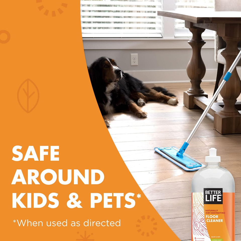 Better Life Floor Cleaner - Liquid Multipurpose Cleaner For Wood, Tile, Laminate, Vinyl, Bamboo - Hardwood Floor Cleaner For Mopping - Citrus Mint 1 Gal Refill