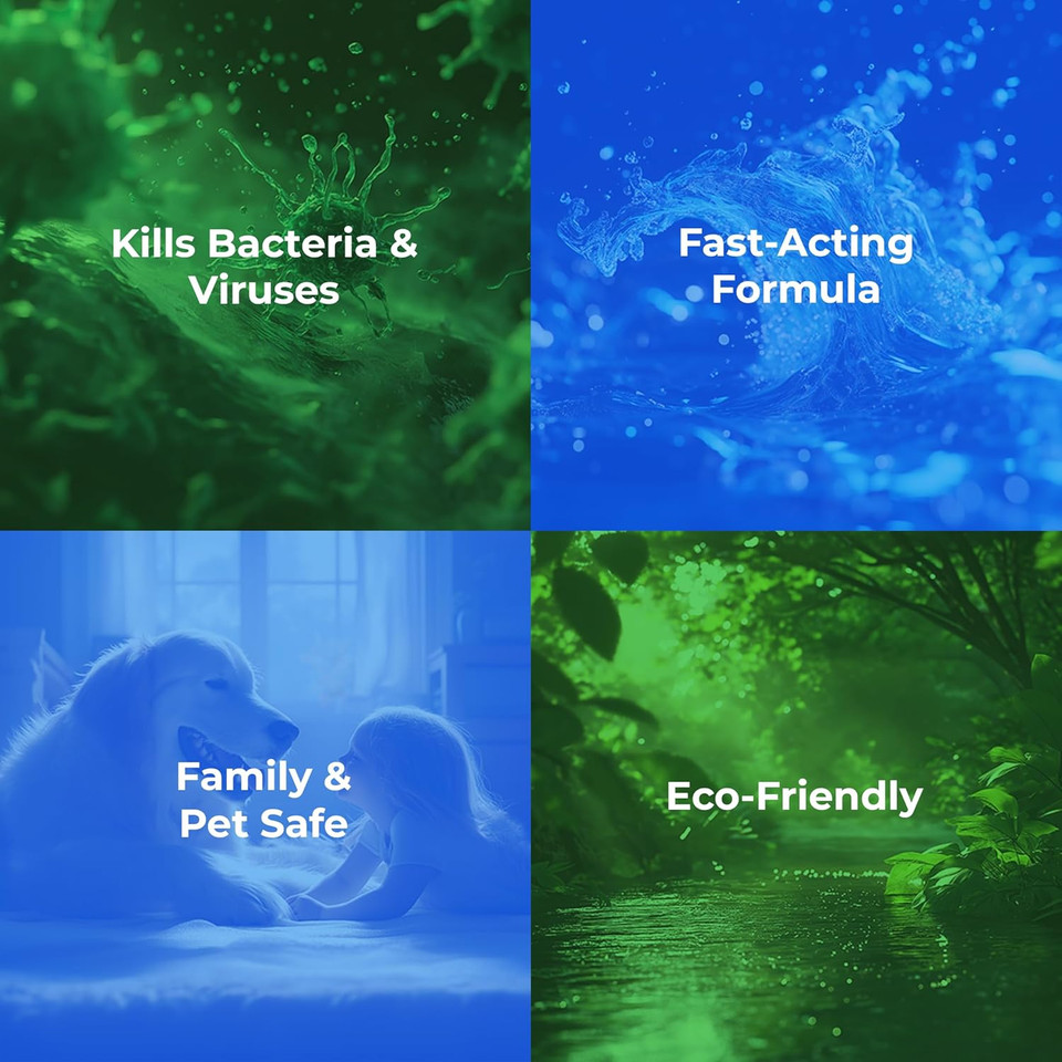 Puregreen24 Safe & Effective Disinfectant. Kills Deadly Germs Including Rsv Covid-19 Norovirus Mrsa Staph 2025 Flu Bird Flu Contains No Toxic Chemicals Odorless Child & Pet Safe 2 32Oz Spray Bottles