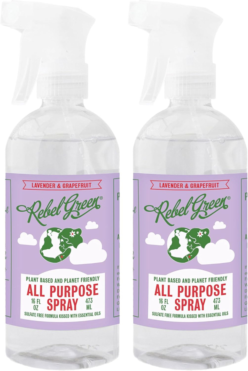 Rebel Green Natural All-Purpose Cleaning Spray - Essential Oil Multi-Surface Cleaner - Kid Safe, Pet Safe & Sustainable Cleaning Products