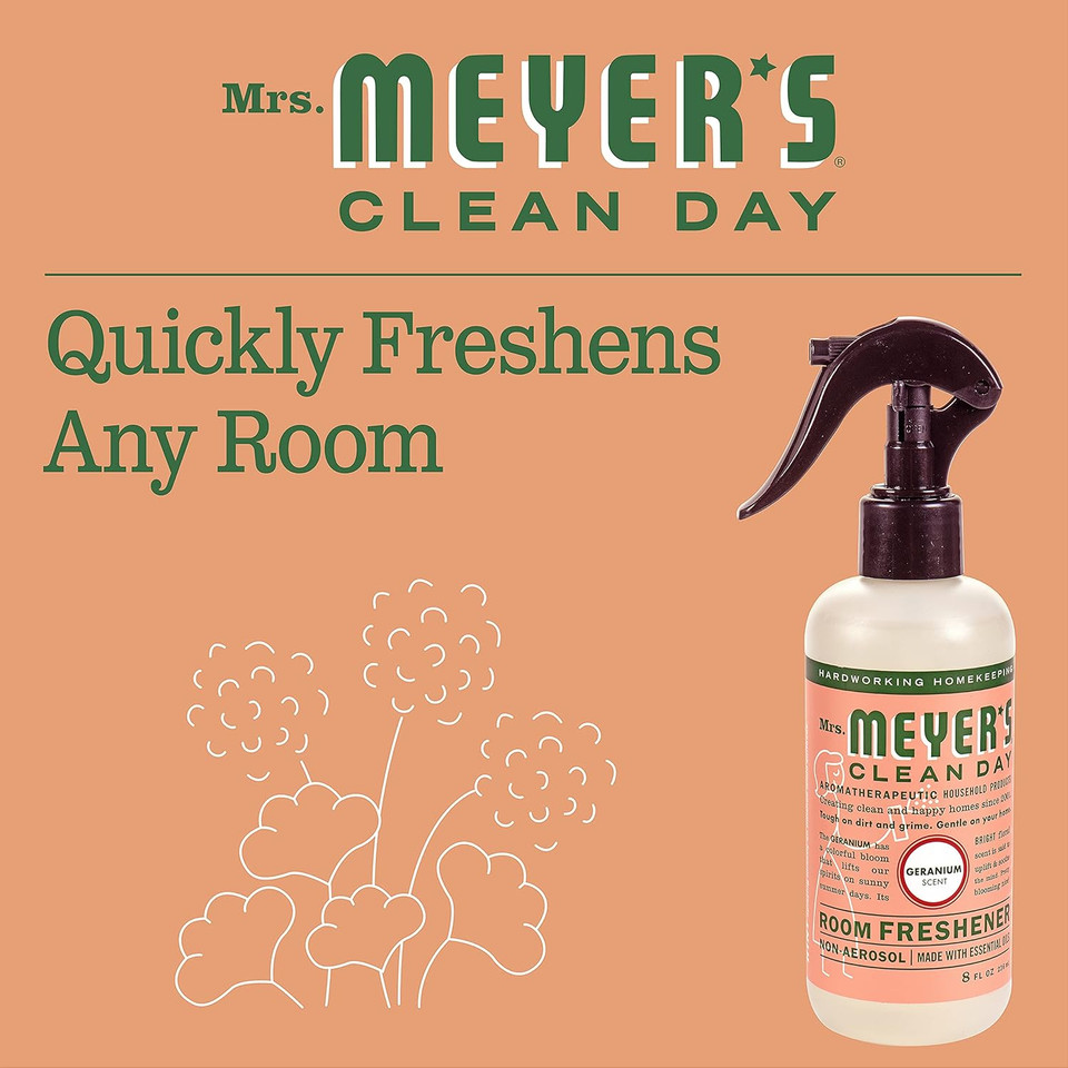 Mrs. Meyer'S Clean Day Room And Air Freshener Spray, Non-Aerosol Spray Bottle Infused With Essential Oils, Mint, 8 Fl. Oz