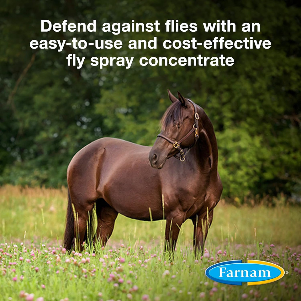 Farnam Repel-Xpe Emulsifiable Horse Fly Spray, Liquid Concentrate, Mix With Water, 128 Ounces, One Gallon