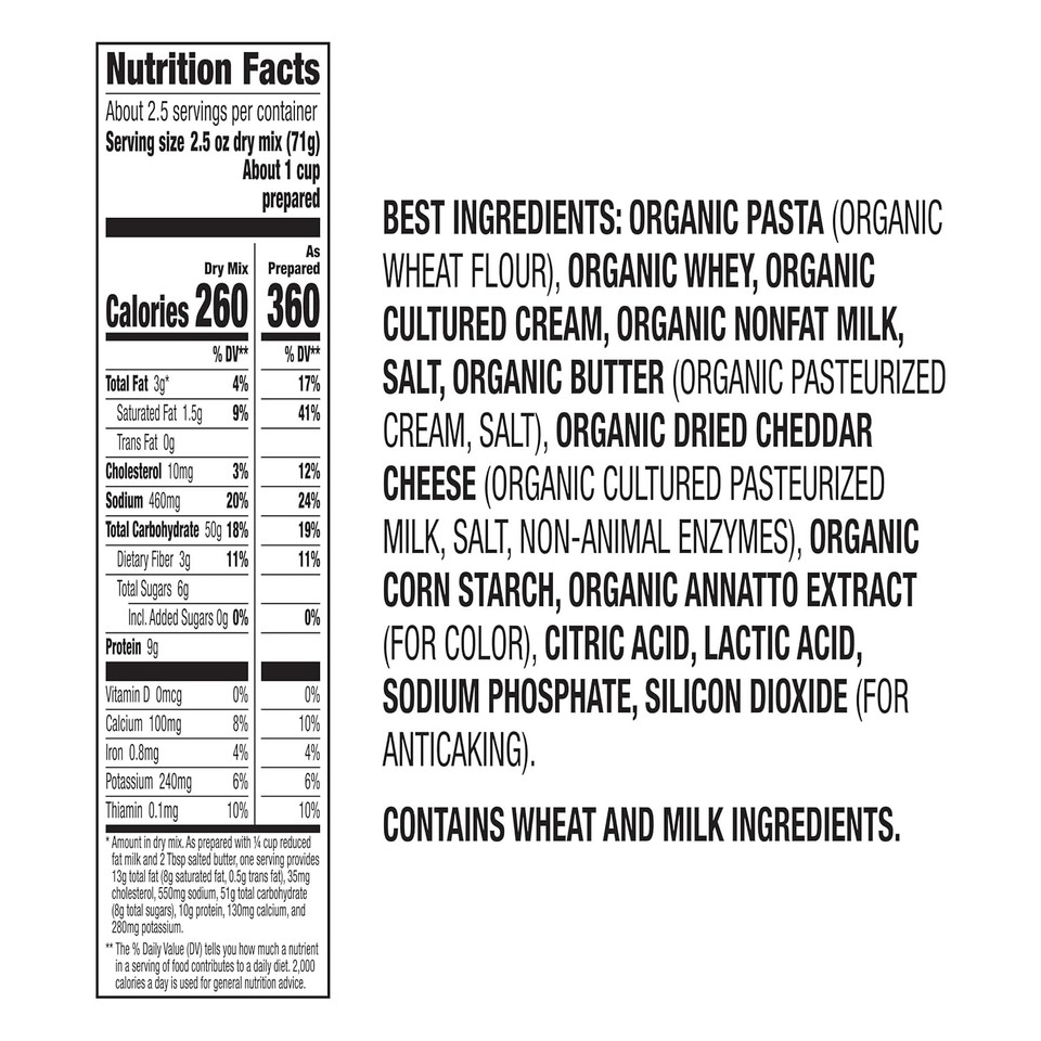 Annie'S Organic Macaroni And Classic Cheddar, Mac And Cheese, Dinner Side Or Snacks, 6 Oz