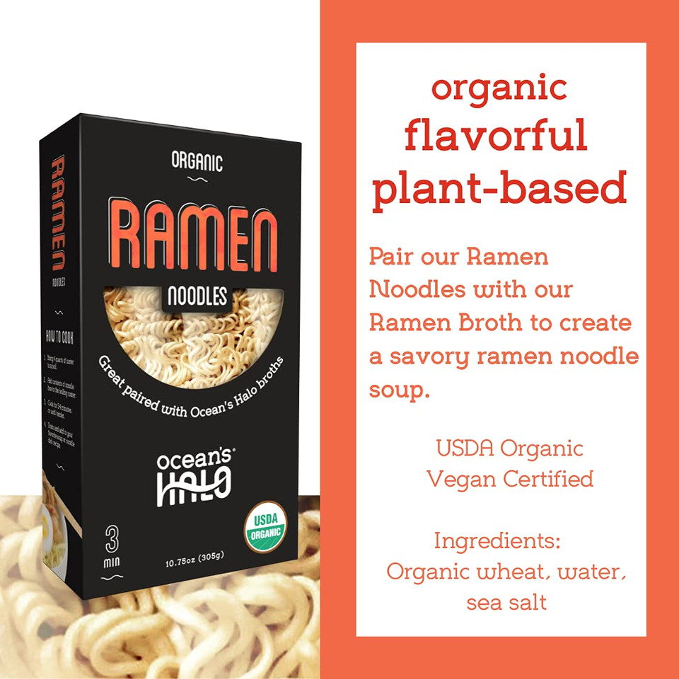 Ocean'S Halo, Organic Ramen Noodles, Vegan, Usda Organic, 8.4 Ounce